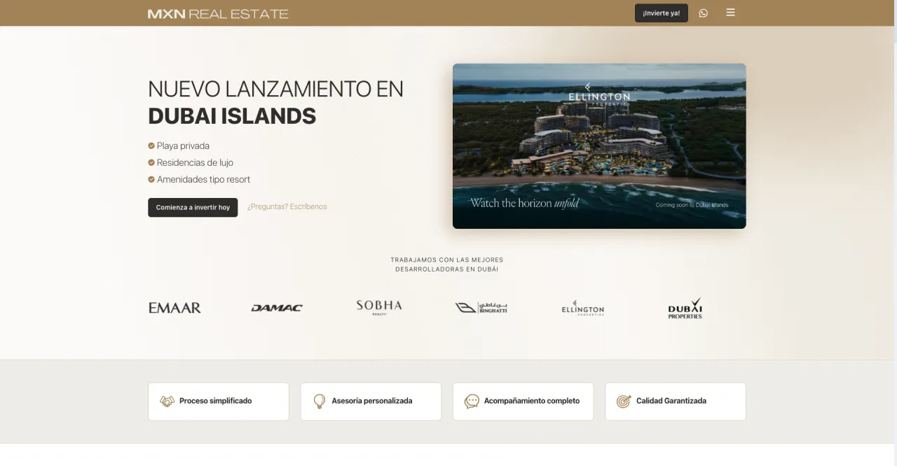 MXN Real Estate website: new launch in Dubai Islands