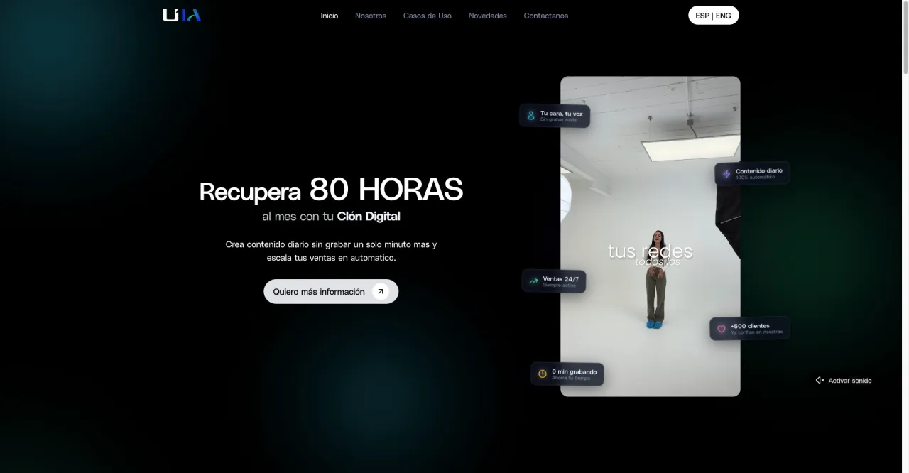 RSUNION AI landing page: reclaim 80 hours a month with your digital clone